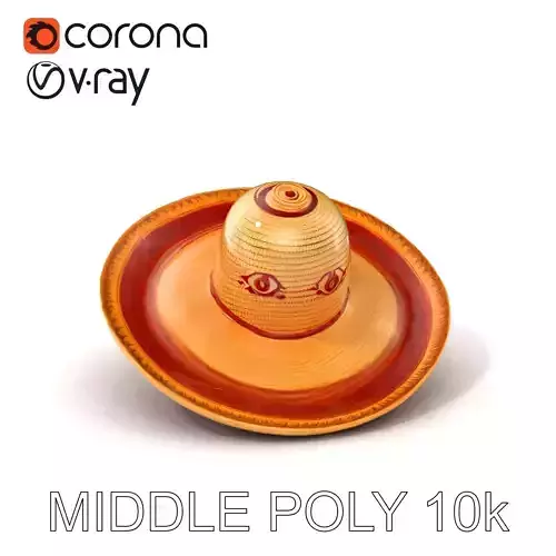 Mexican Sombrero D model pack with decorative patterns