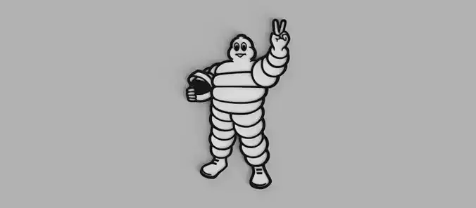 Michelin Pilot Doll Wall Picture 3D print model