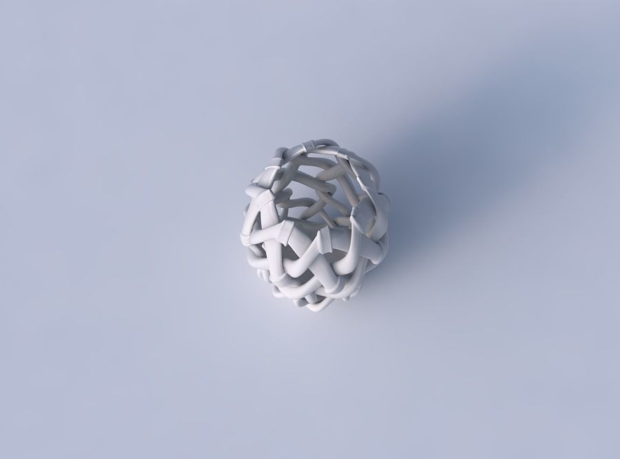 Bowl cylindrical with interlacing soft edged lattice and ribb... 3D print model_2