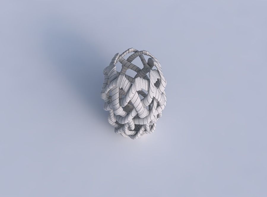 Bowl cylindrical with interlacing soft edged lattice and ribb... 3D print model_6