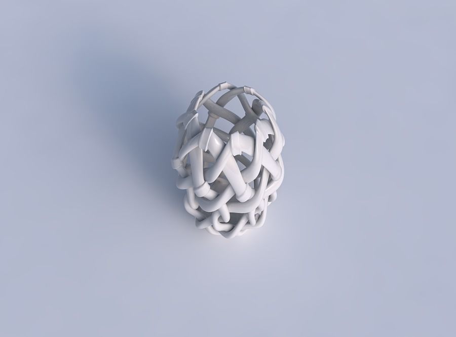 Bowl cylindrical with interlacing soft edged lattice and ribb... 3D print model_1