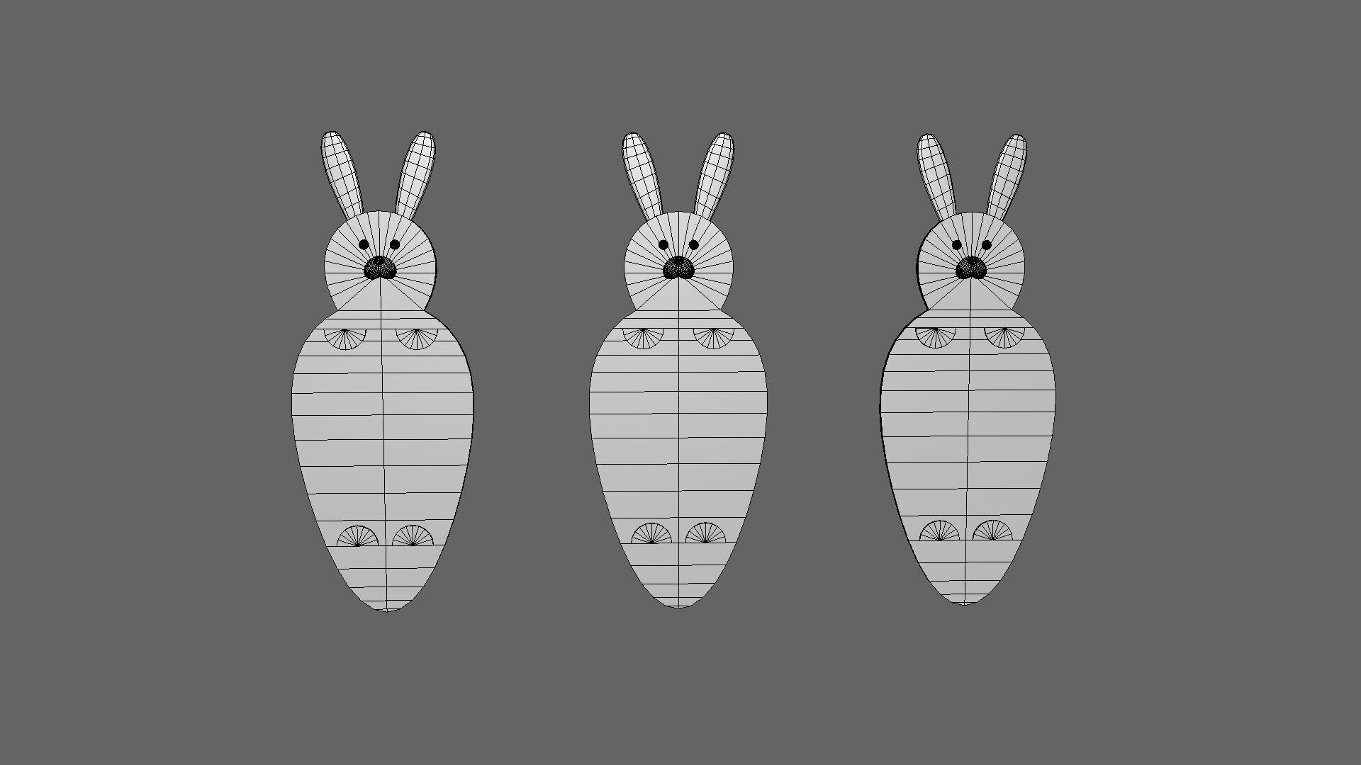 Easter Bunny Card Low-poly 3D model_5