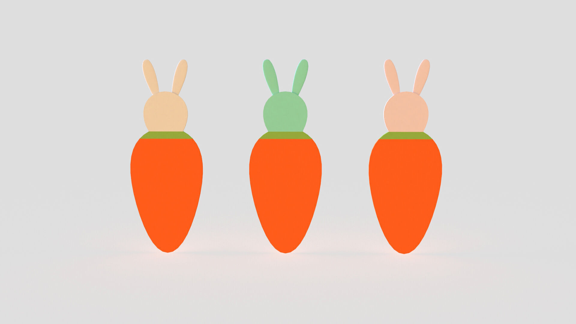 Easter Bunny Card Low-poly 3D model_3