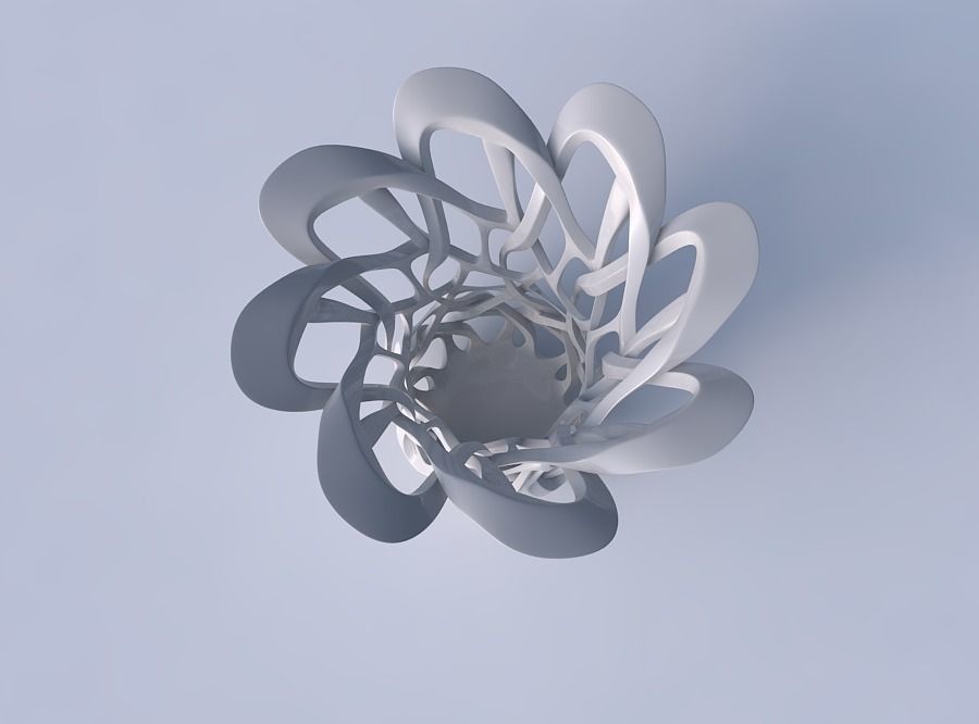 Bowl cylindrical with interlacing sharp edged lattice widened... 3D print model_2
