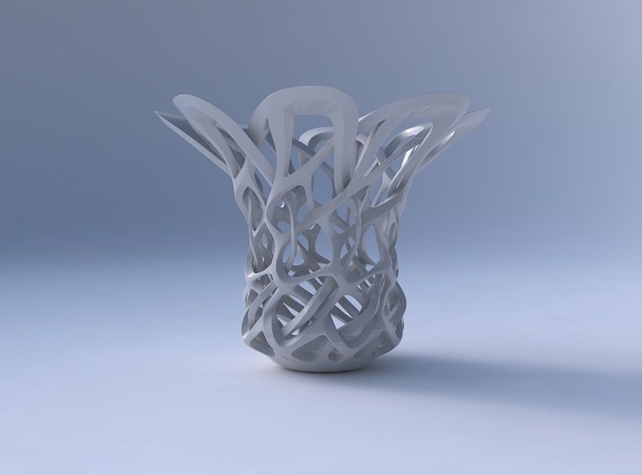 Bowl cylindrical with interlacing sharp edged lattice widened... 3D print model_4