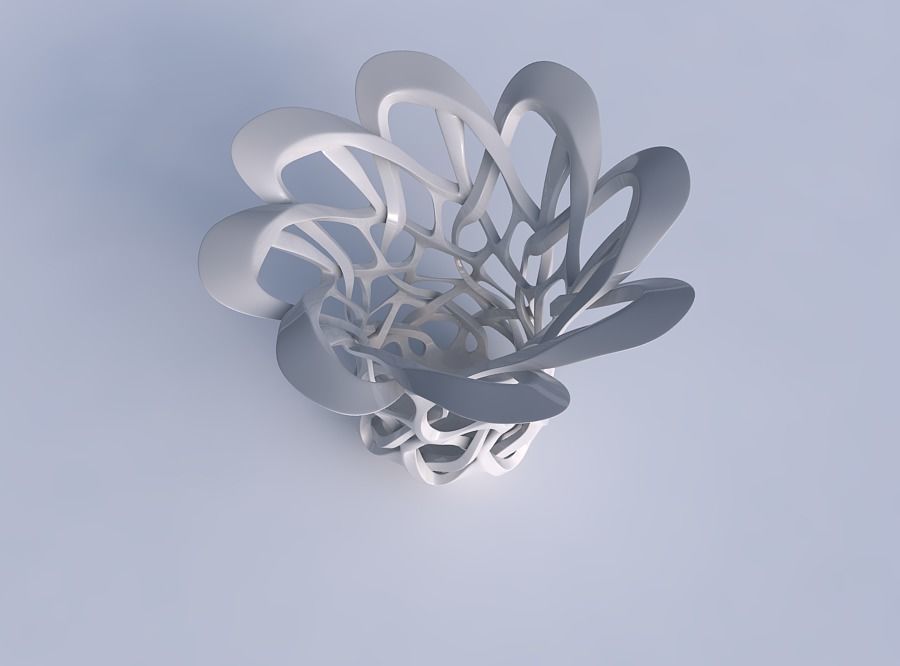 Bowl cylindrical with interlacing sharp edged lattice widened... 3D print model_1