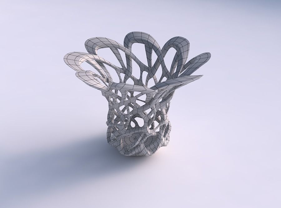Bowl cylindrical with interlacing sharp edged lattice widened... 3D print model_5