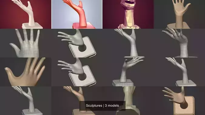 Hand - Fist Figurines 3D Model Collection