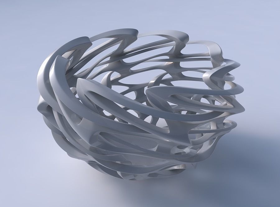Bowl cylindrical with interlacing sharp edged lattice twisted... 3D print model_3