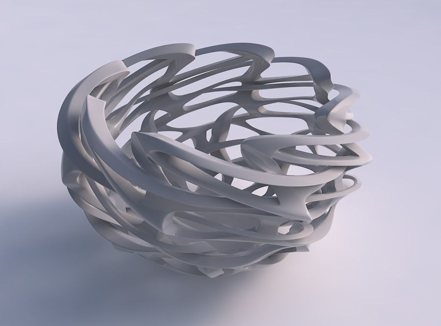 Bowl cylindrical with interlacing sharp edged lattice twisted... 3D print model_0