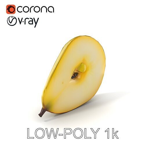Translucent Pear Slice D model pack Low-poly 3D model 5