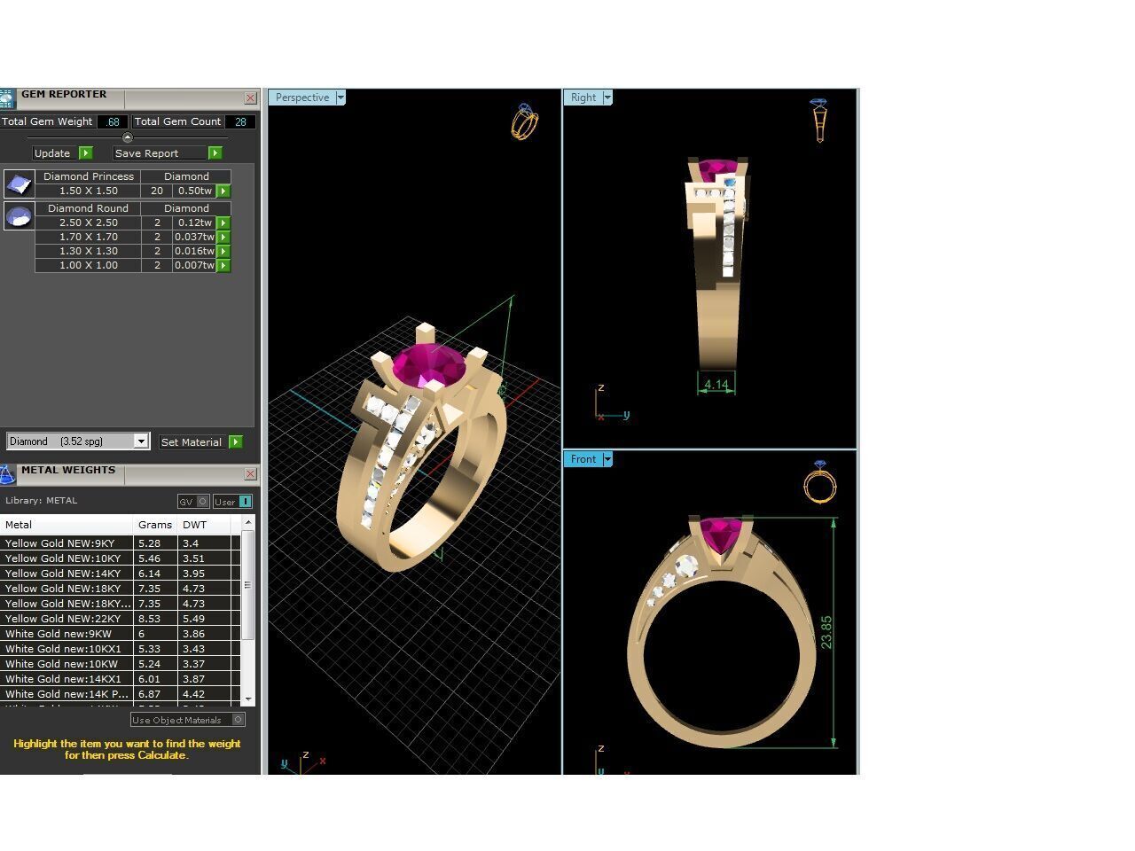 Women Ring Render 3dm STL OBJ FBX Details 3D print model_10