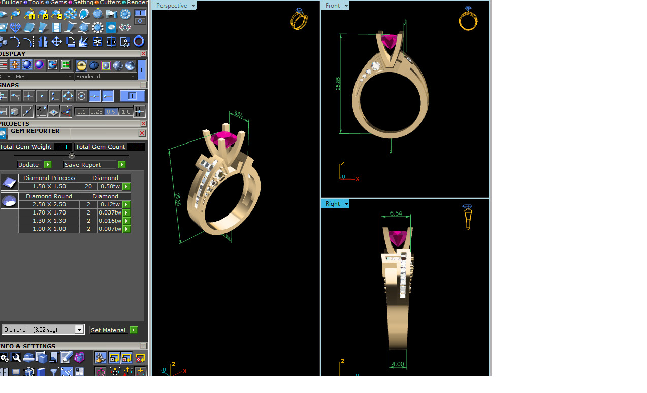 Women Ring Render 3dm STL OBJ FBX Details 3D print model_13