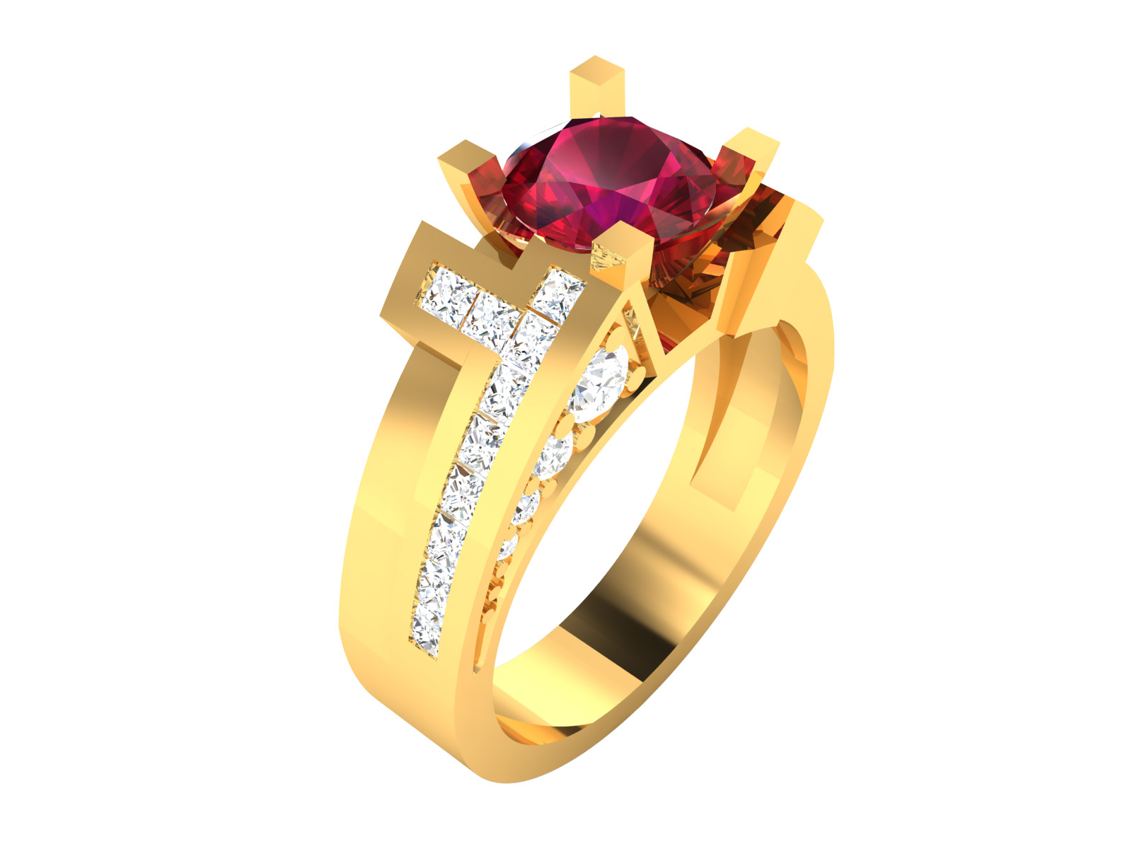Women Ring Render 3dm STL OBJ FBX Details 3D print model_3