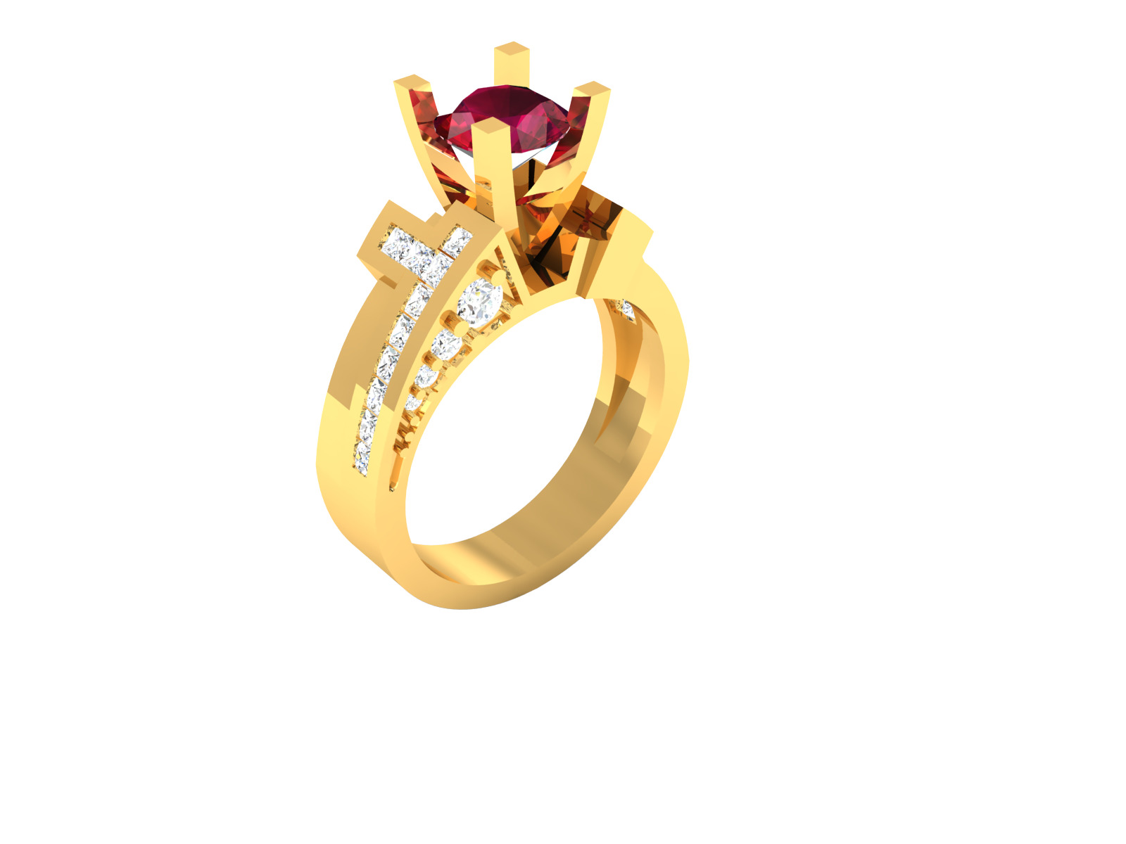 Women Ring Render 3dm STL OBJ FBX Details 3D print model_6