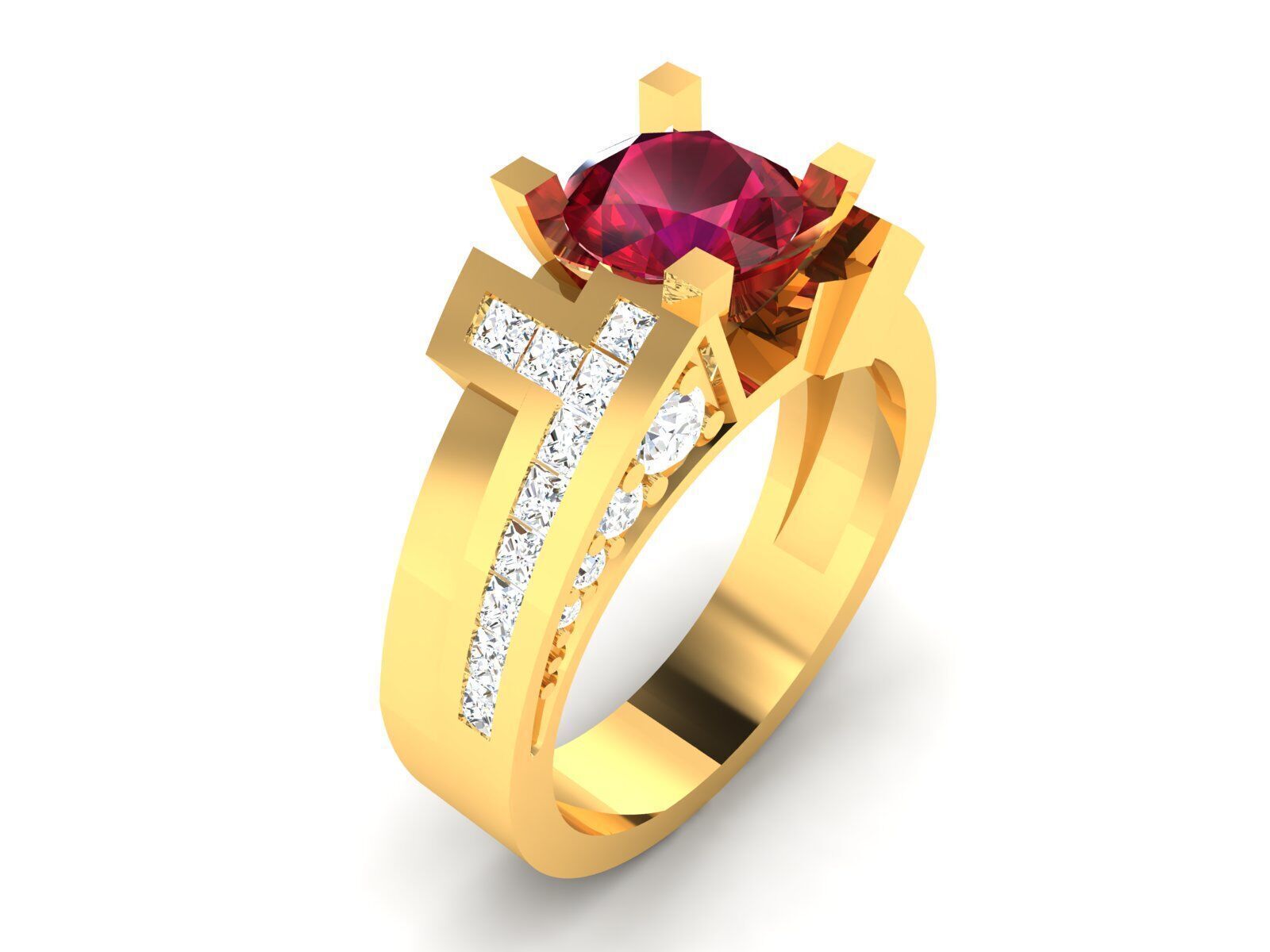 Women Ring Render 3dm STL OBJ FBX Details 3D print model_9