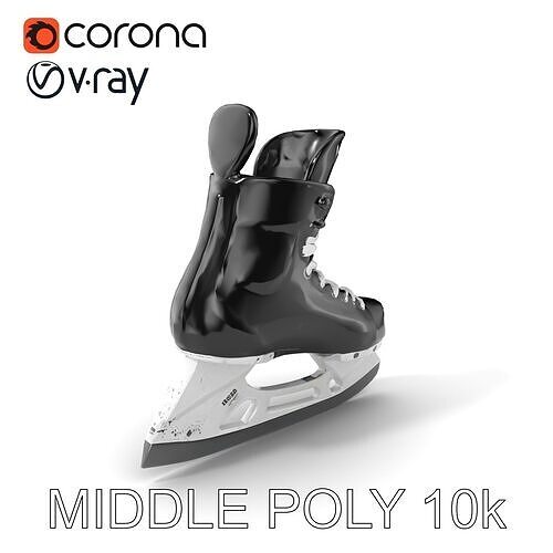 Rugged Hockey Skate Model Pack Low-poly 3D model