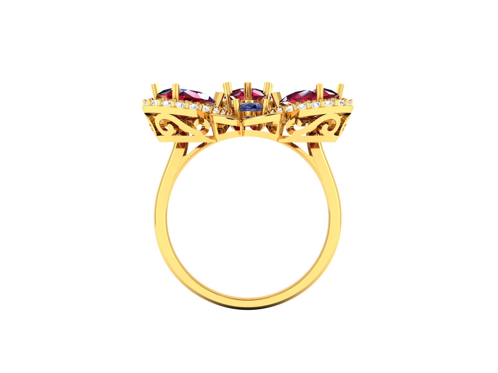 Women Ring Render 3dm STL OBJ FBX Details 3D print model_3