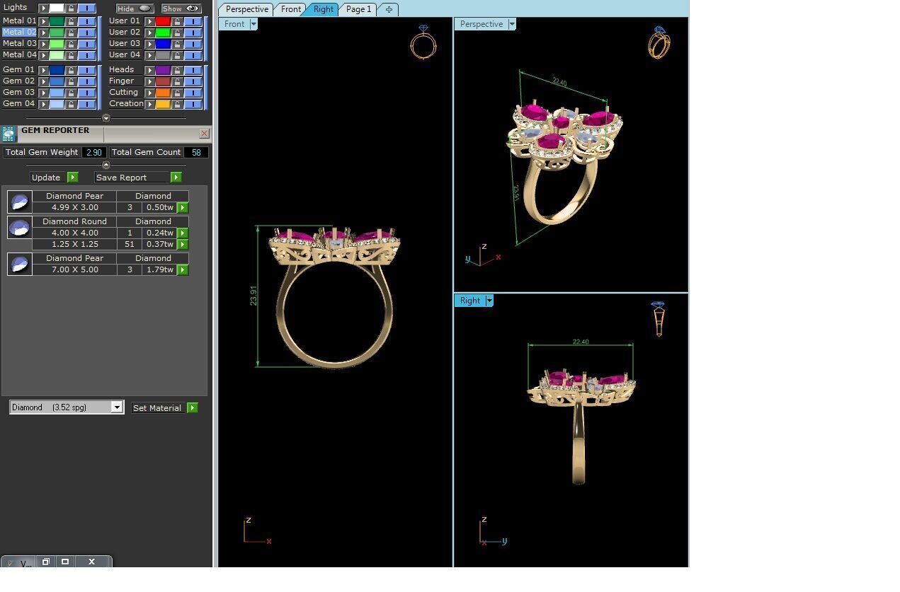 Women Ring Render 3dm STL OBJ FBX Details 3D print model_7