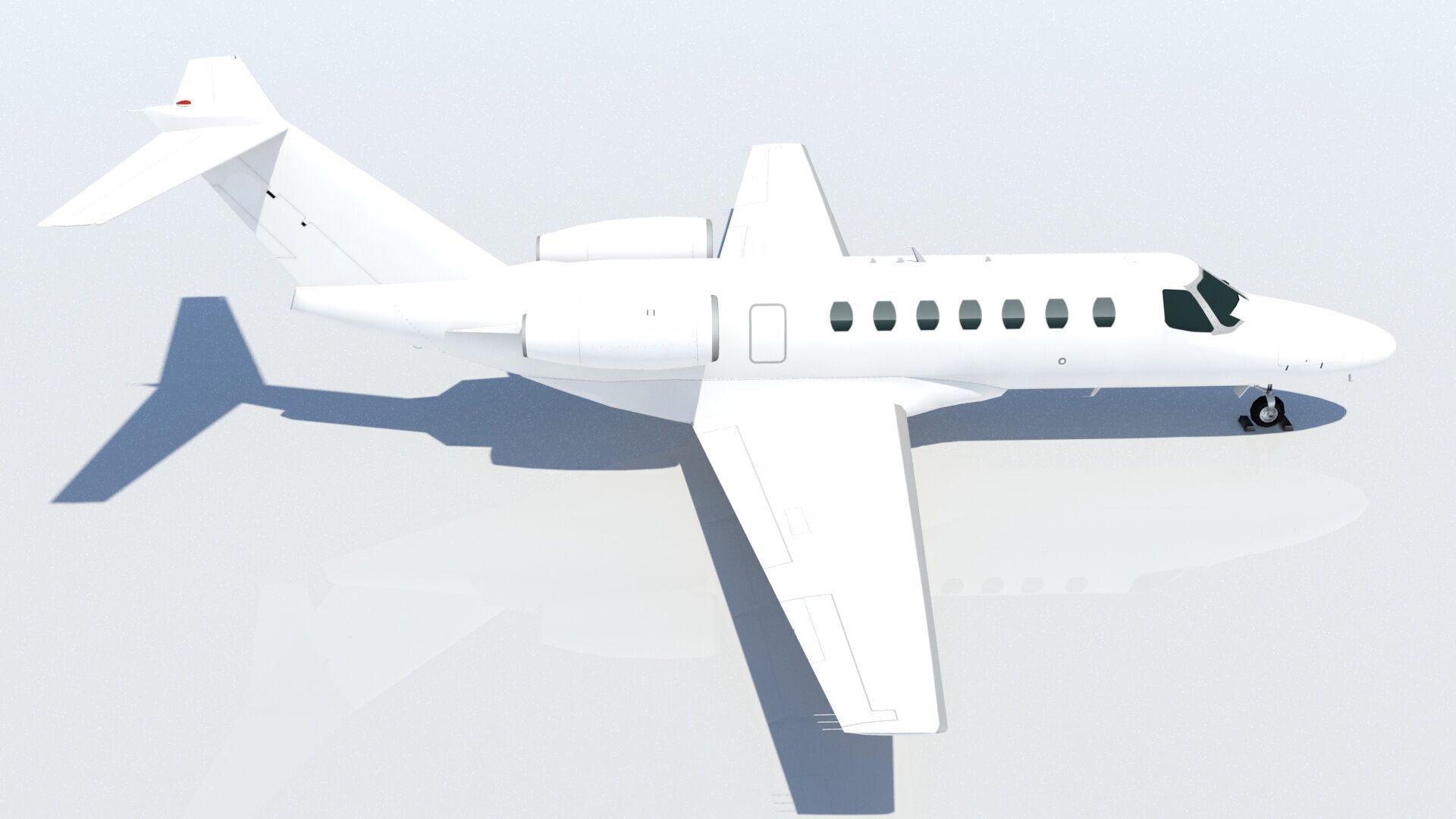 Cessna Citation CJ3 blank texture jet PBR Low-poly 3D model_6