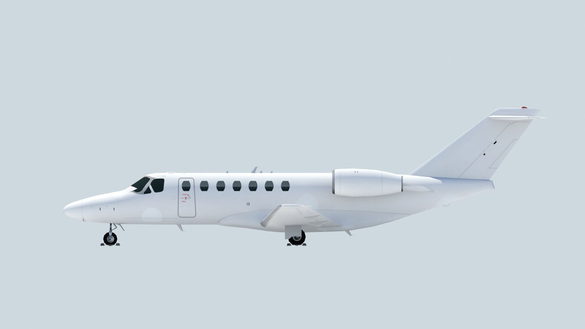 Cessna Citation CJ3 blank texture jet PBR Low-poly 3D model_11