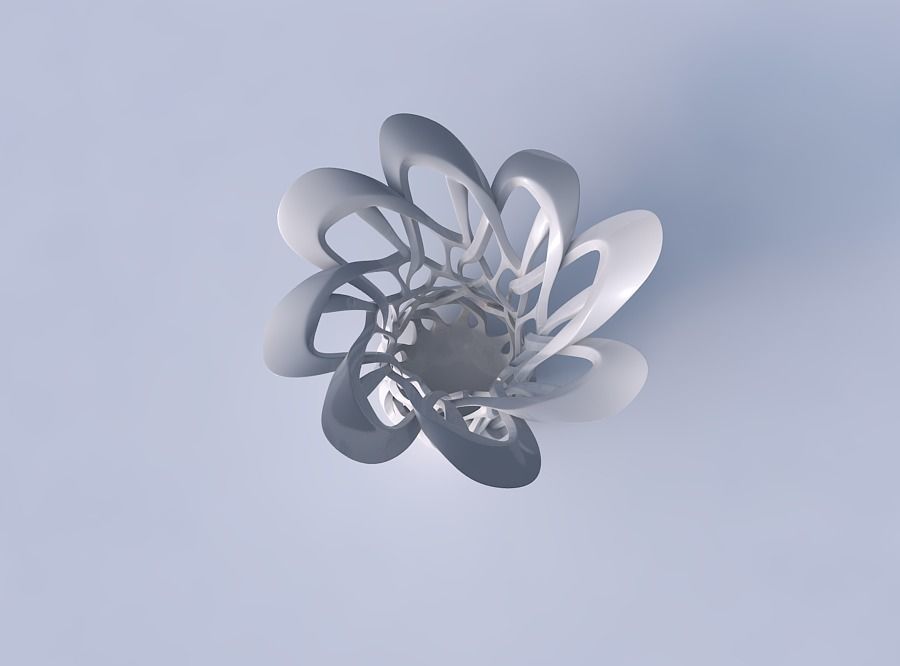 Bowl cylindrical with interlacing sharp edged lattice streche... 3D print model_2