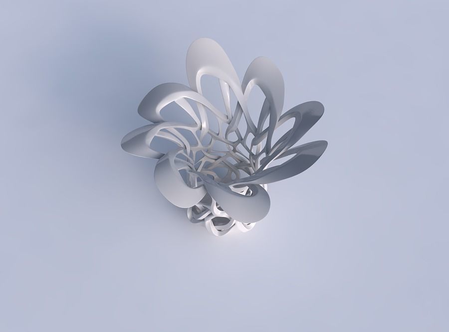 Bowl cylindrical with interlacing sharp edged lattice streche... 3D print model_1