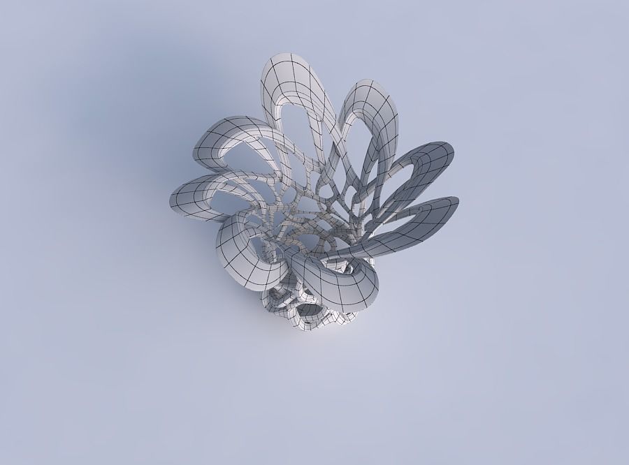 Bowl cylindrical with interlacing sharp edged lattice streche... 3D print model_6