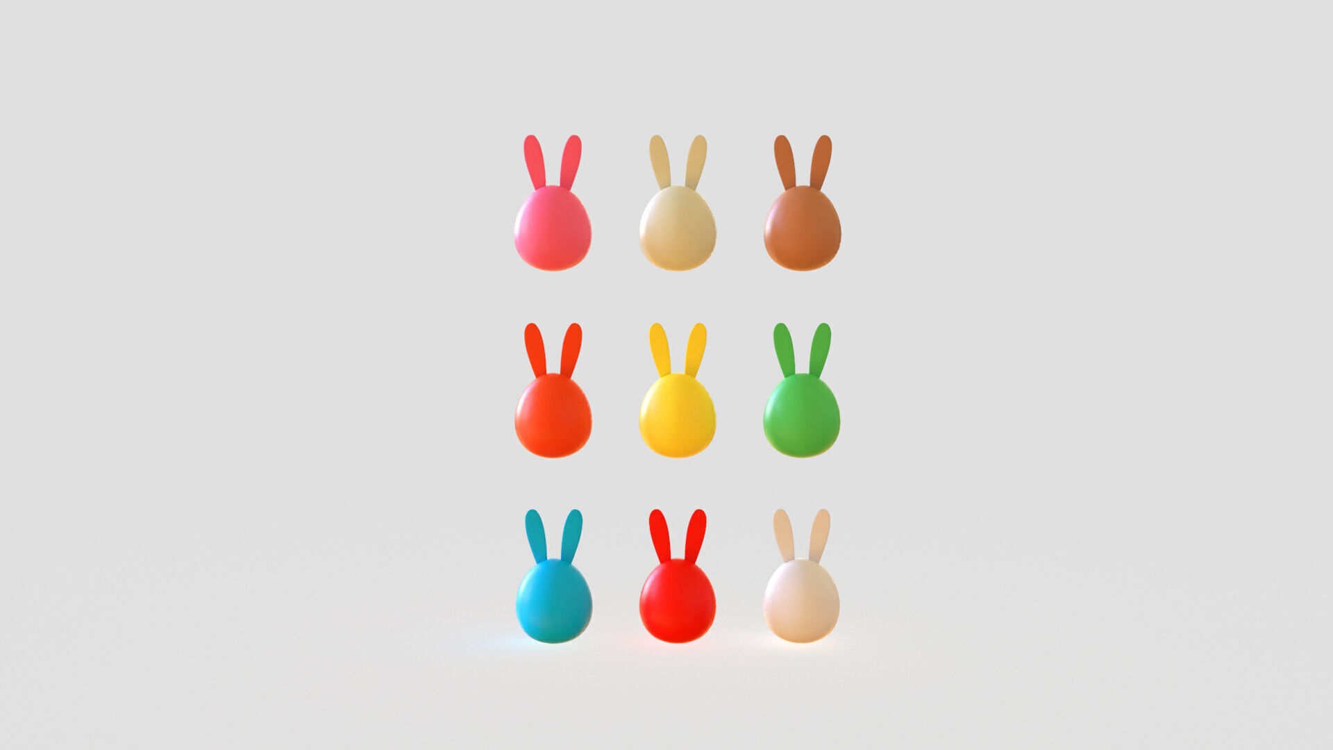 Easter Rabbit Eggs Low-poly 3D model_5