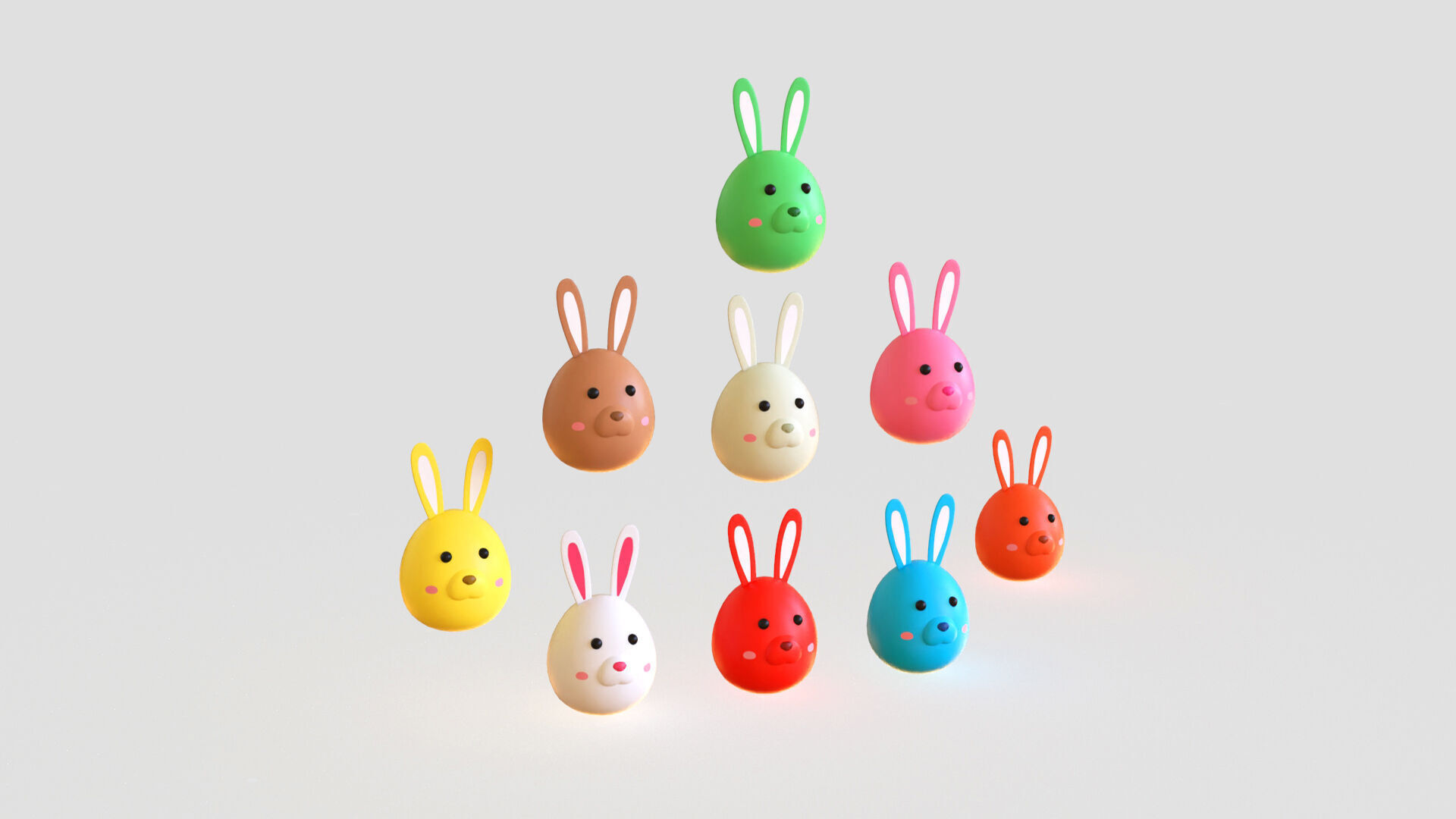 Easter Rabbit Eggs Low-poly 3D model_3