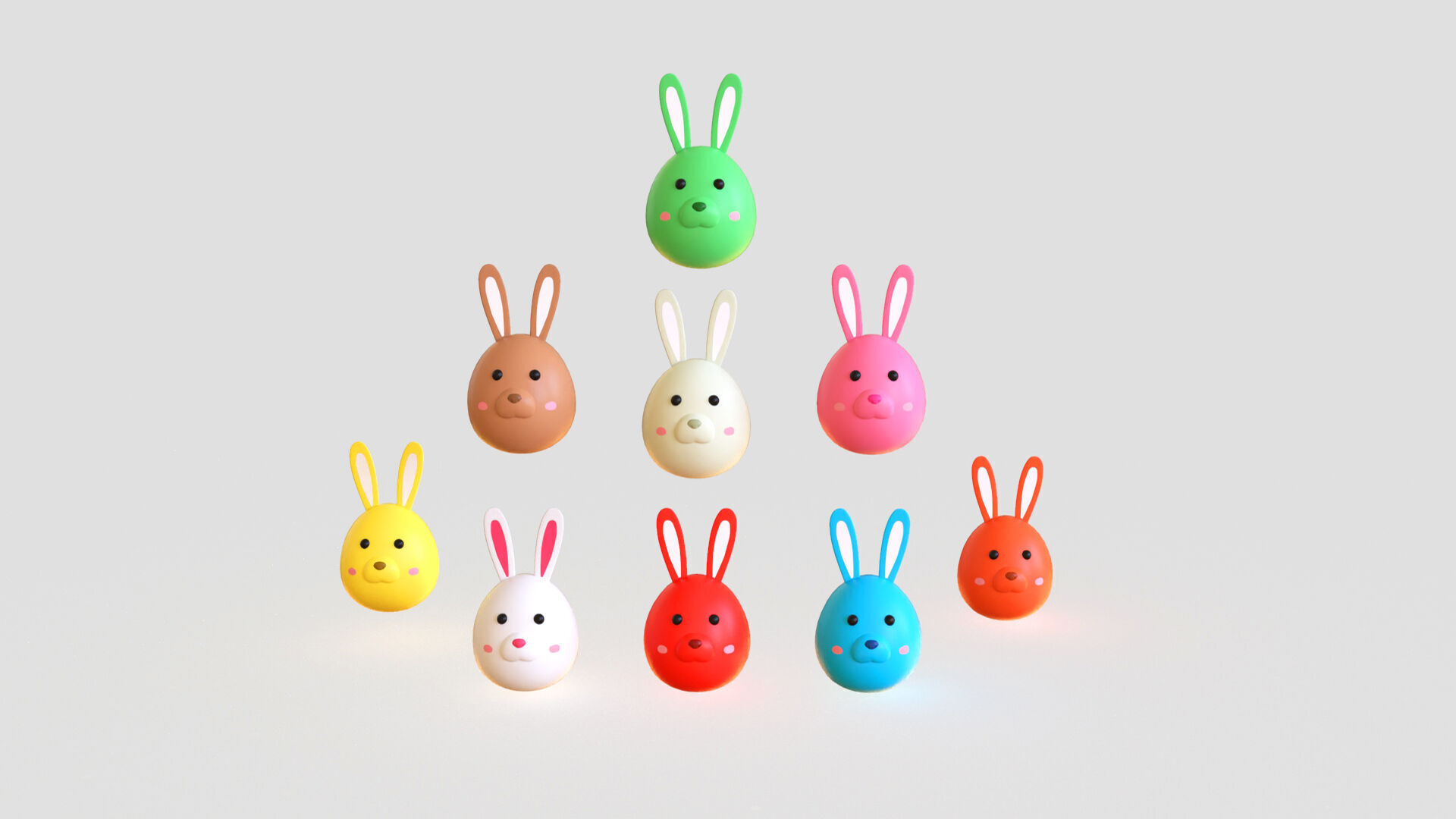 Easter Rabbit Eggs Low-poly 3D model_2