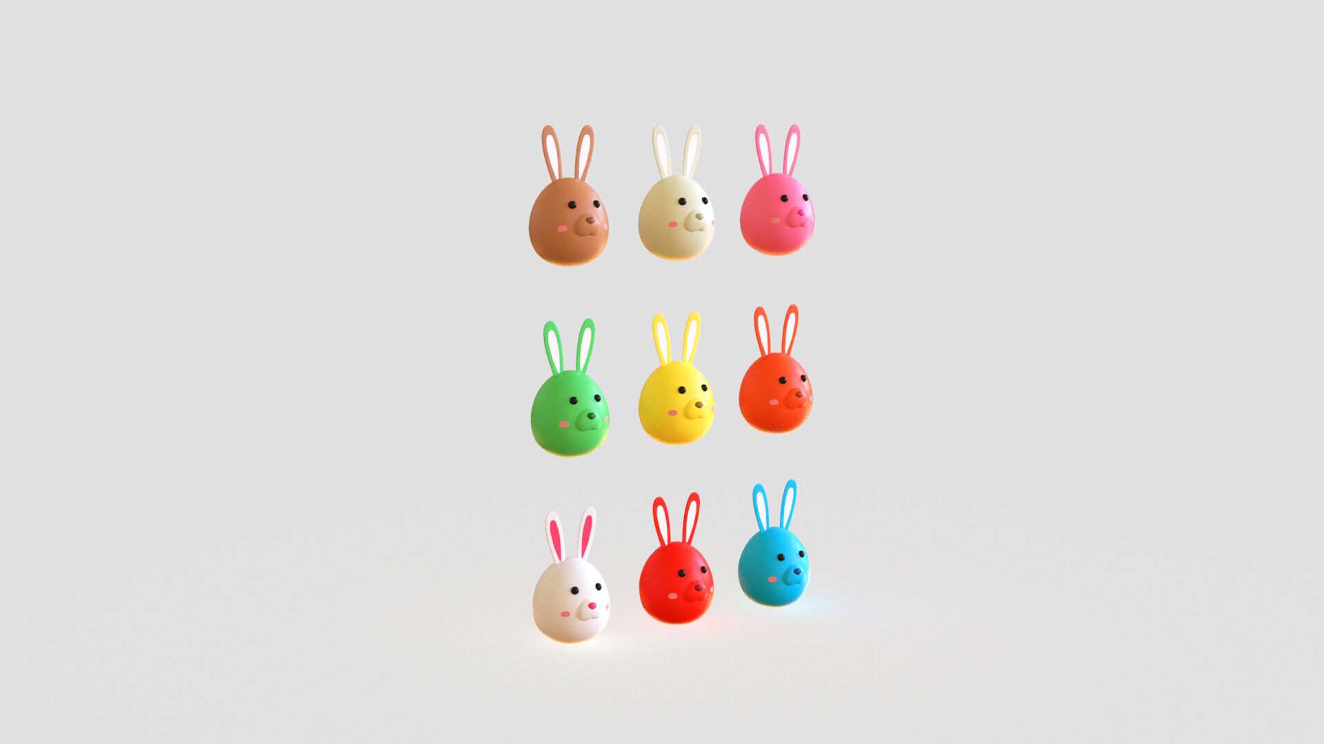 Easter Rabbit Eggs Low-poly 3D model_6