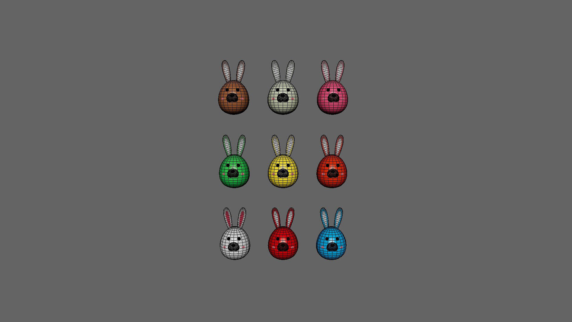 Easter Rabbit Eggs Low-poly 3D model_9