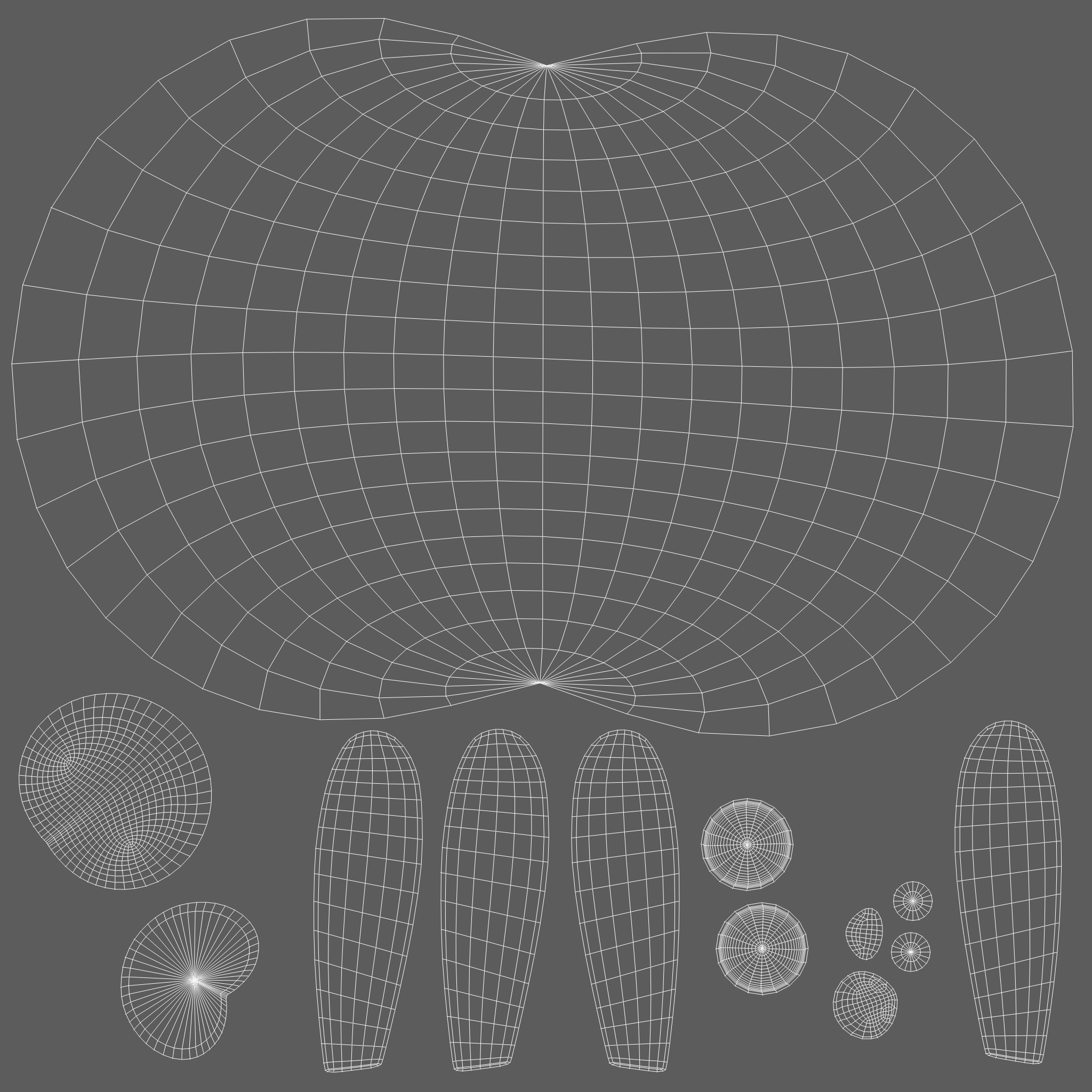 Easter Rabbit Eggs Low-poly 3D model_10