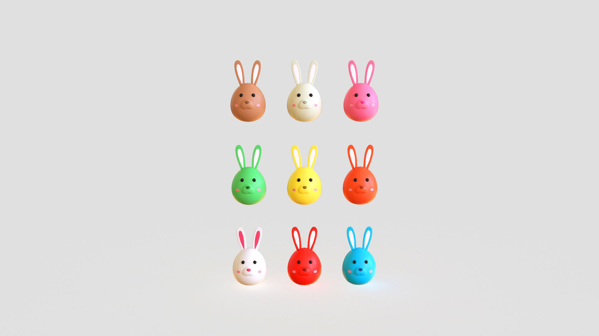 Easter Rabbit Eggs Low-poly 3D model_4