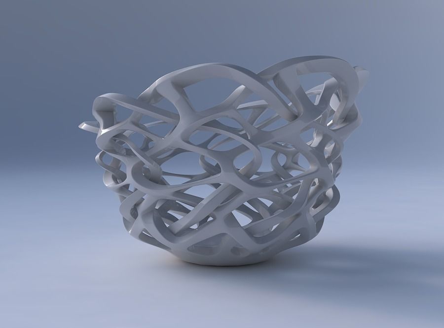 Bowl cylindrical with interlacing sharp edged lattice squeeze... 3D print model_4
