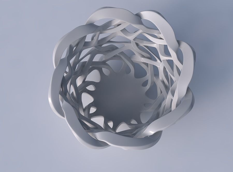 Bowl cylindrical with interlacing sharp edged lattice squeeze... 3D print model_2