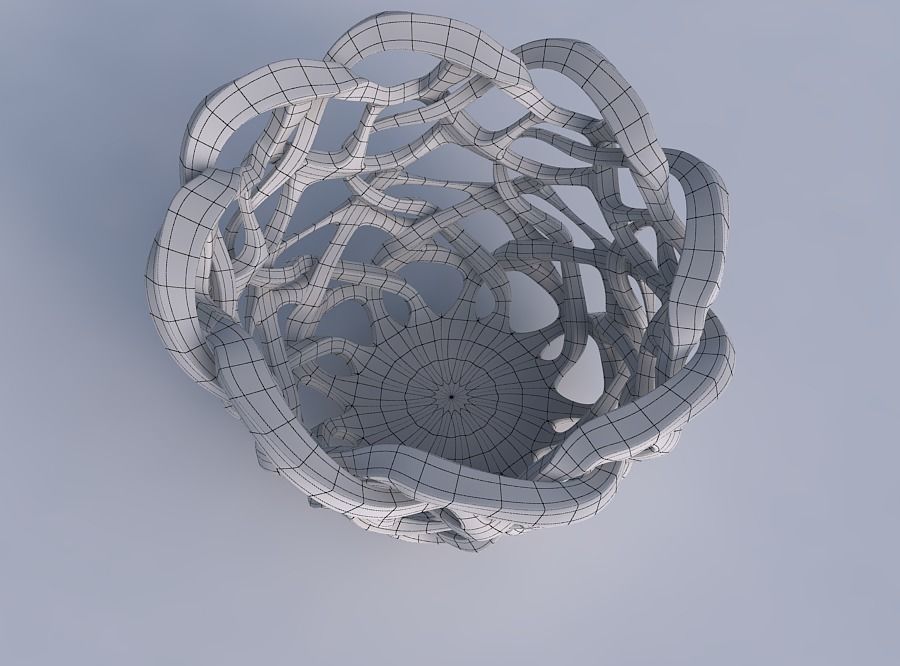 Bowl cylindrical with interlacing sharp edged lattice squeeze... 3D print model_6