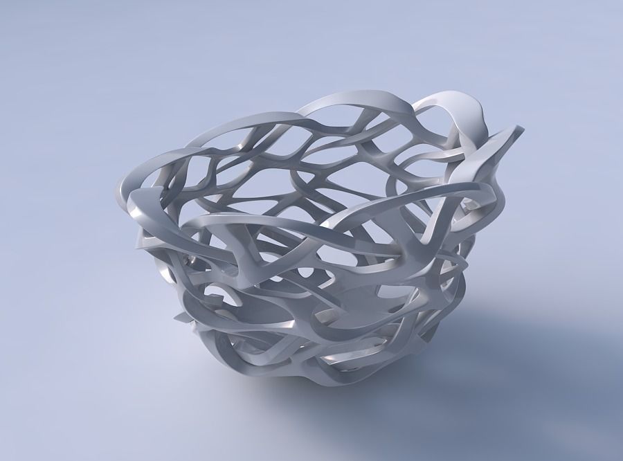 Bowl cylindrical with interlacing sharp edged lattice squeeze... 3D print model_3