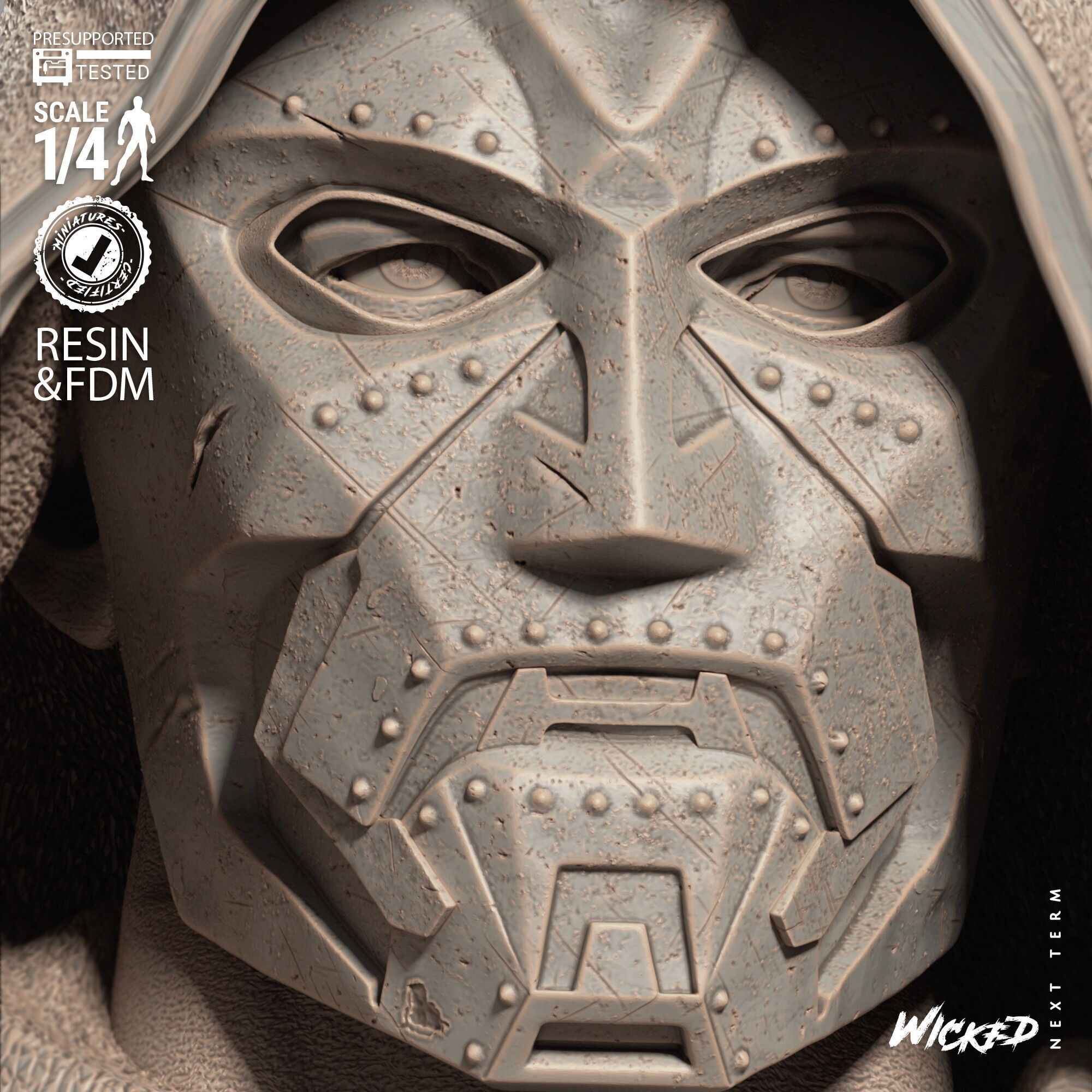 Wicked Marvel Dr Doom Portrait Bust  3D print model_39