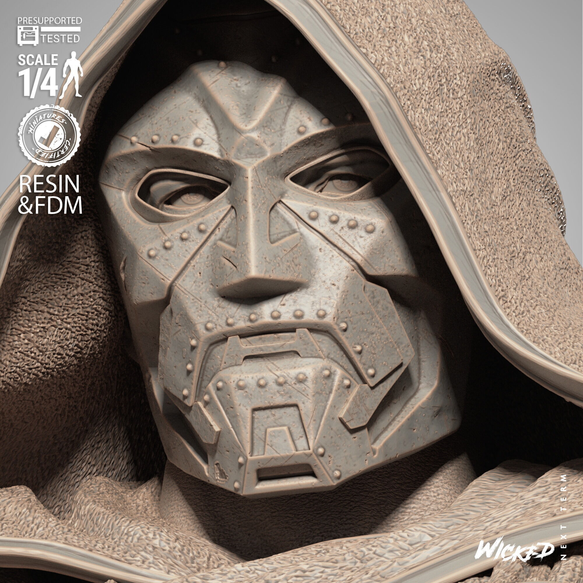 Wicked Marvel Dr Doom Portrait Bust  3D print model_32