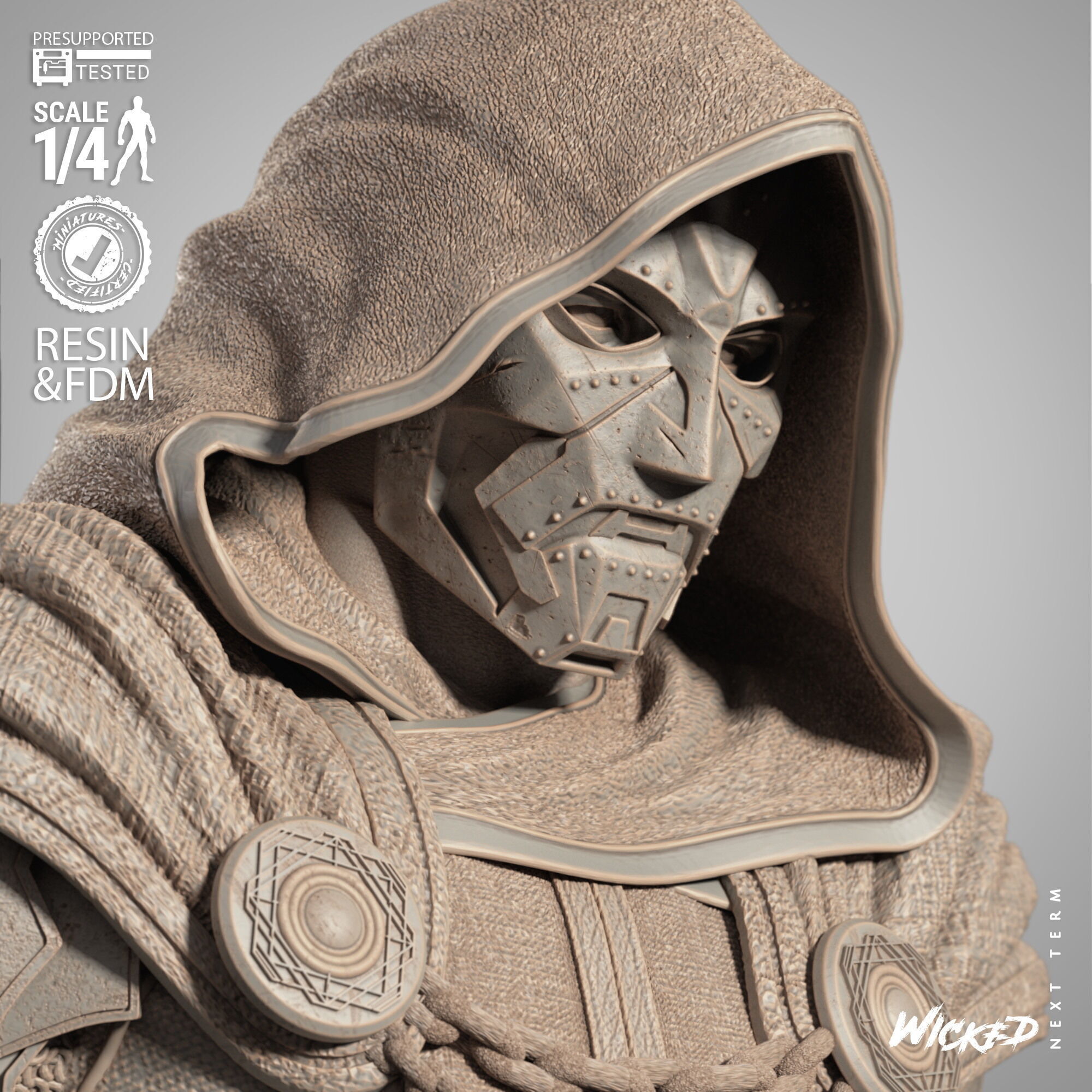 Wicked Marvel Dr Doom Portrait Bust  3D print model_12