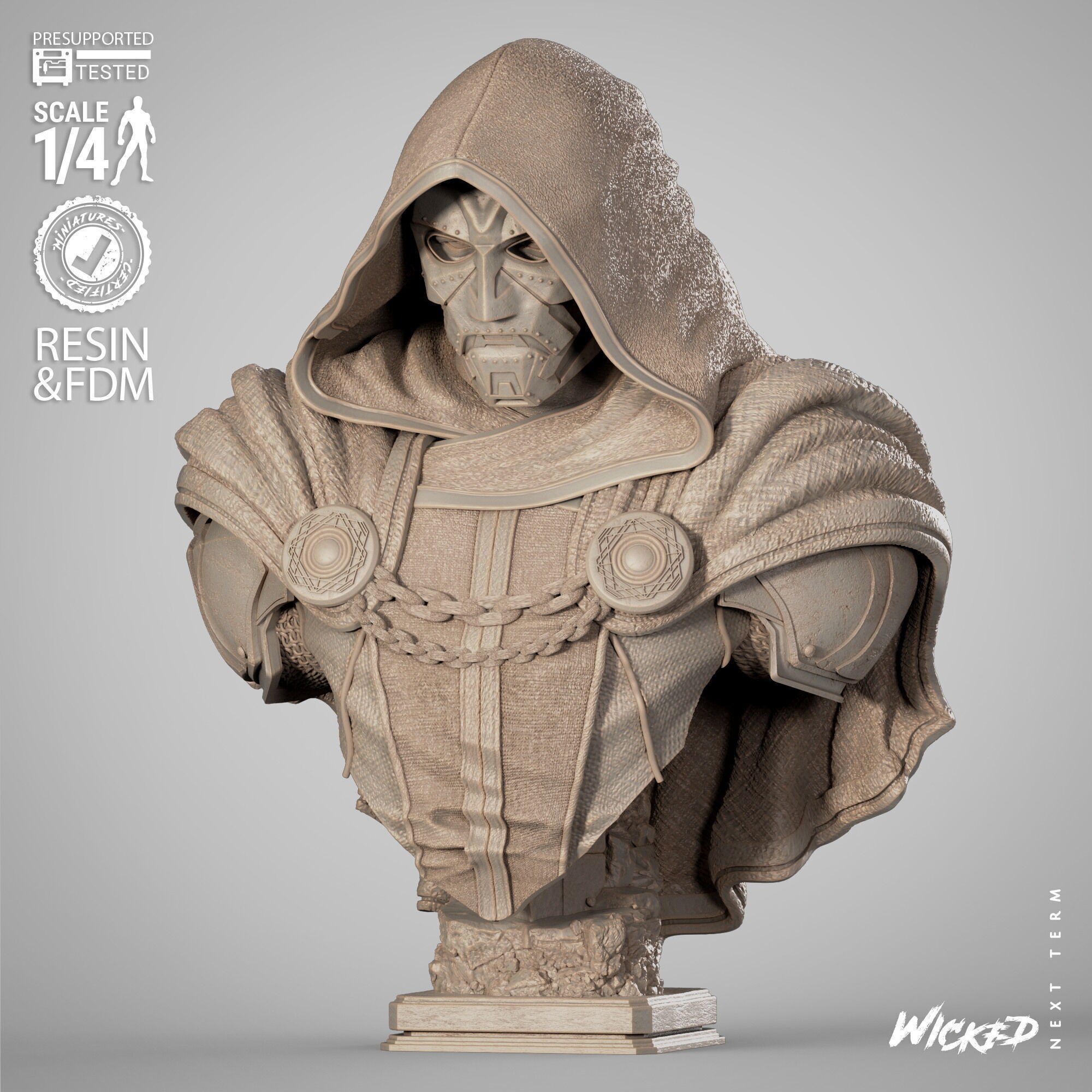 Wicked Marvel Dr Doom Portrait Bust  3D print model_8