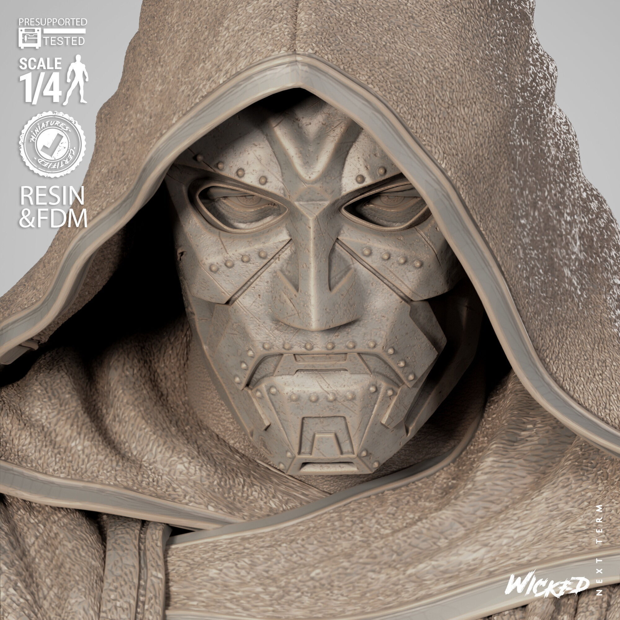 Wicked Marvel Dr Doom Portrait Bust  3D print model_38
