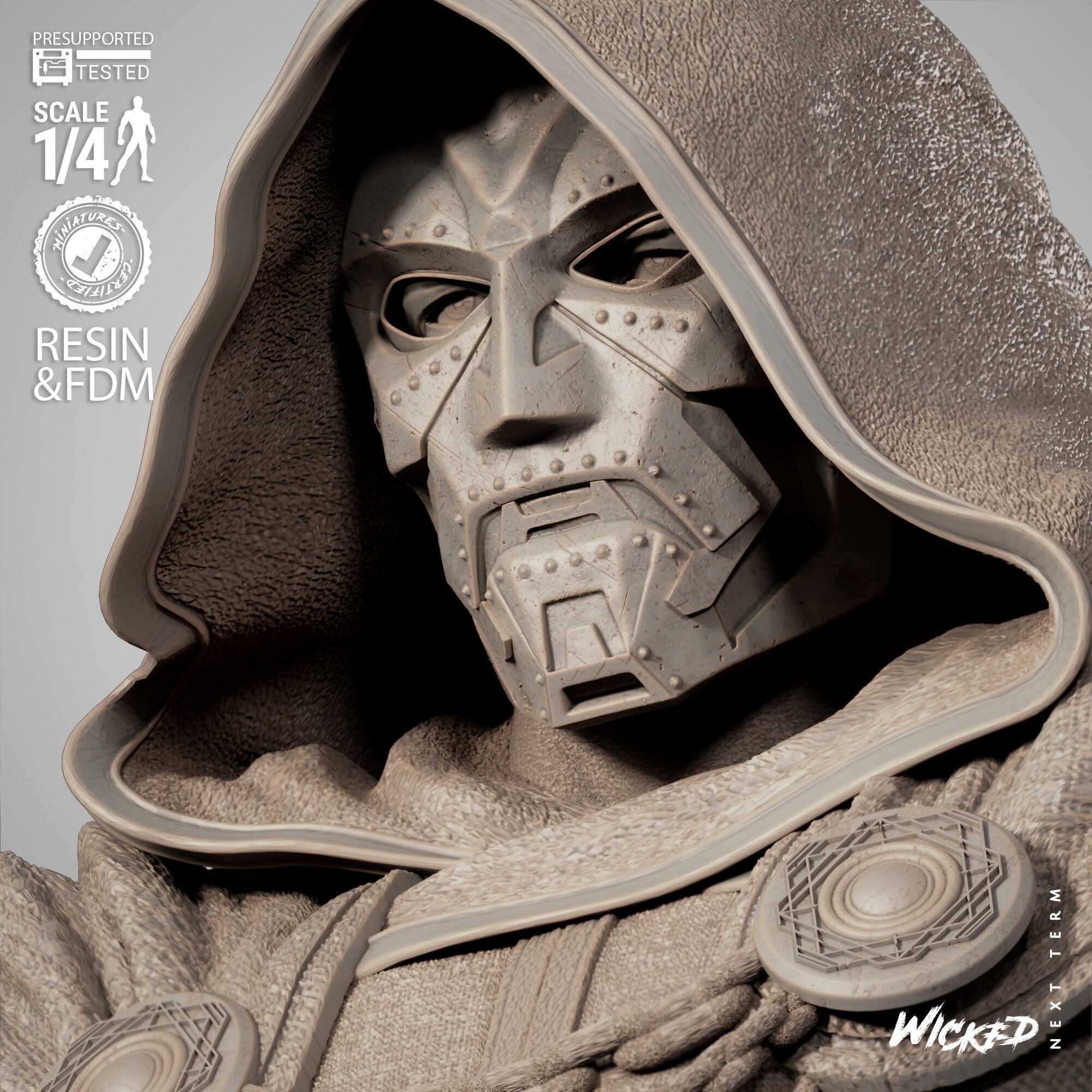 Wicked Marvel Dr Doom Portrait Bust  3D print model_23