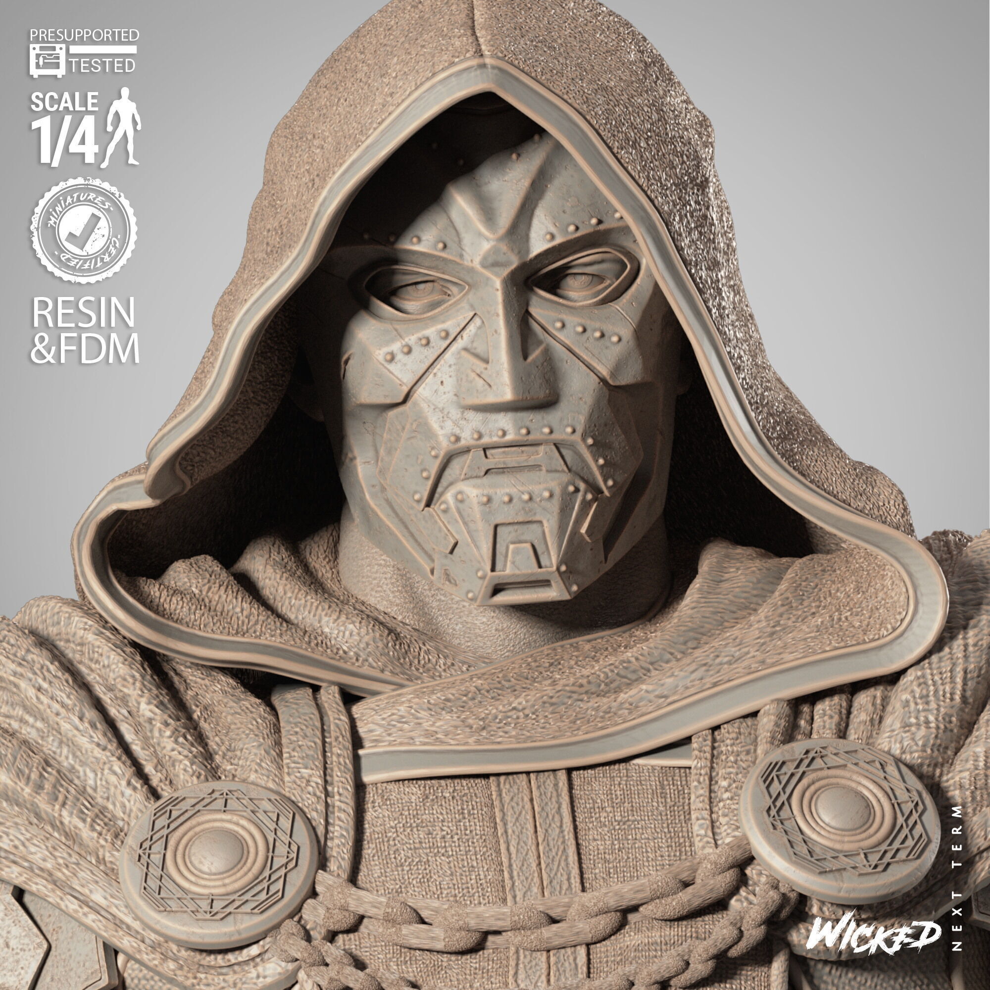 Wicked Marvel Dr Doom Portrait Bust  3D print model_11