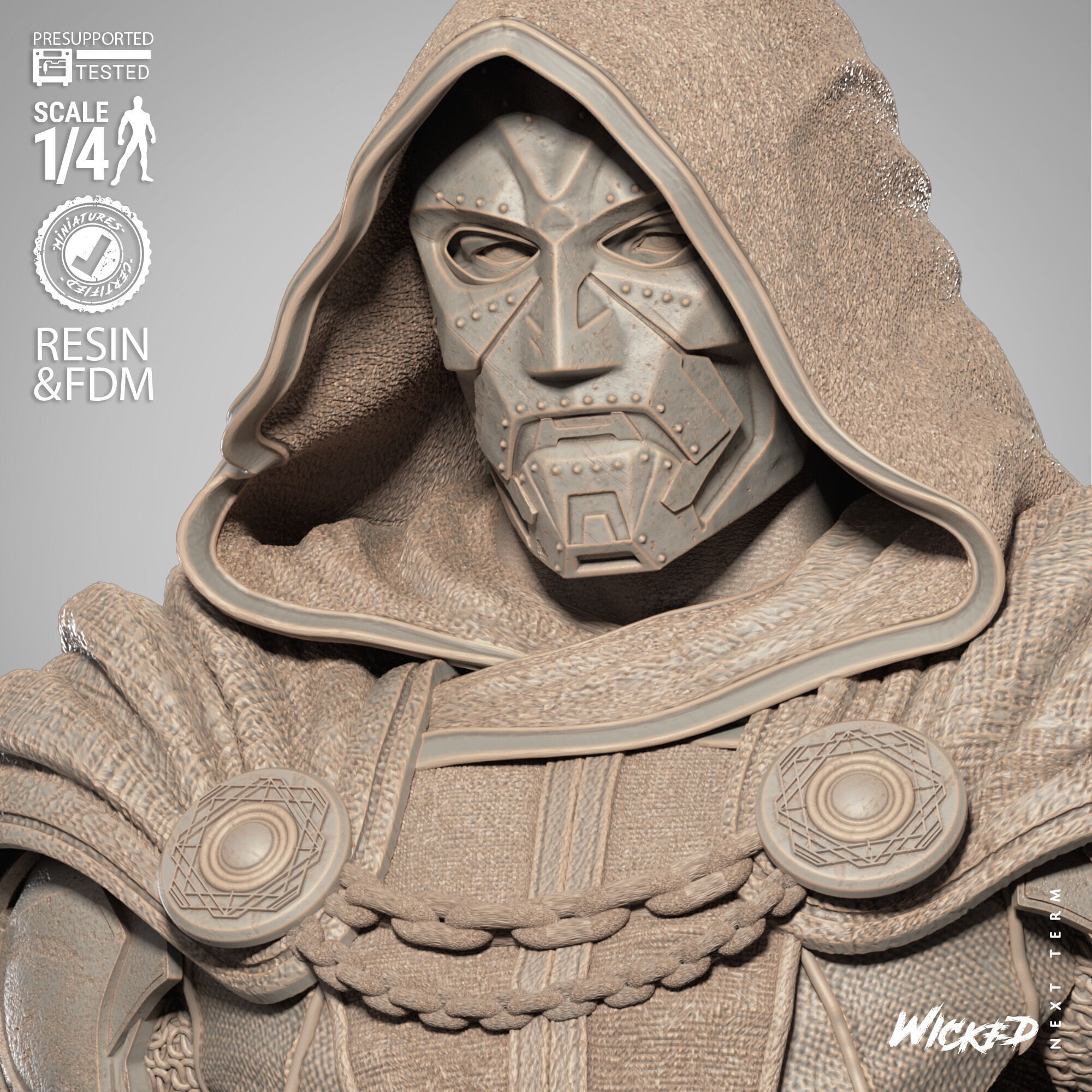 Wicked Marvel Dr Doom Portrait Bust  3D print model_15