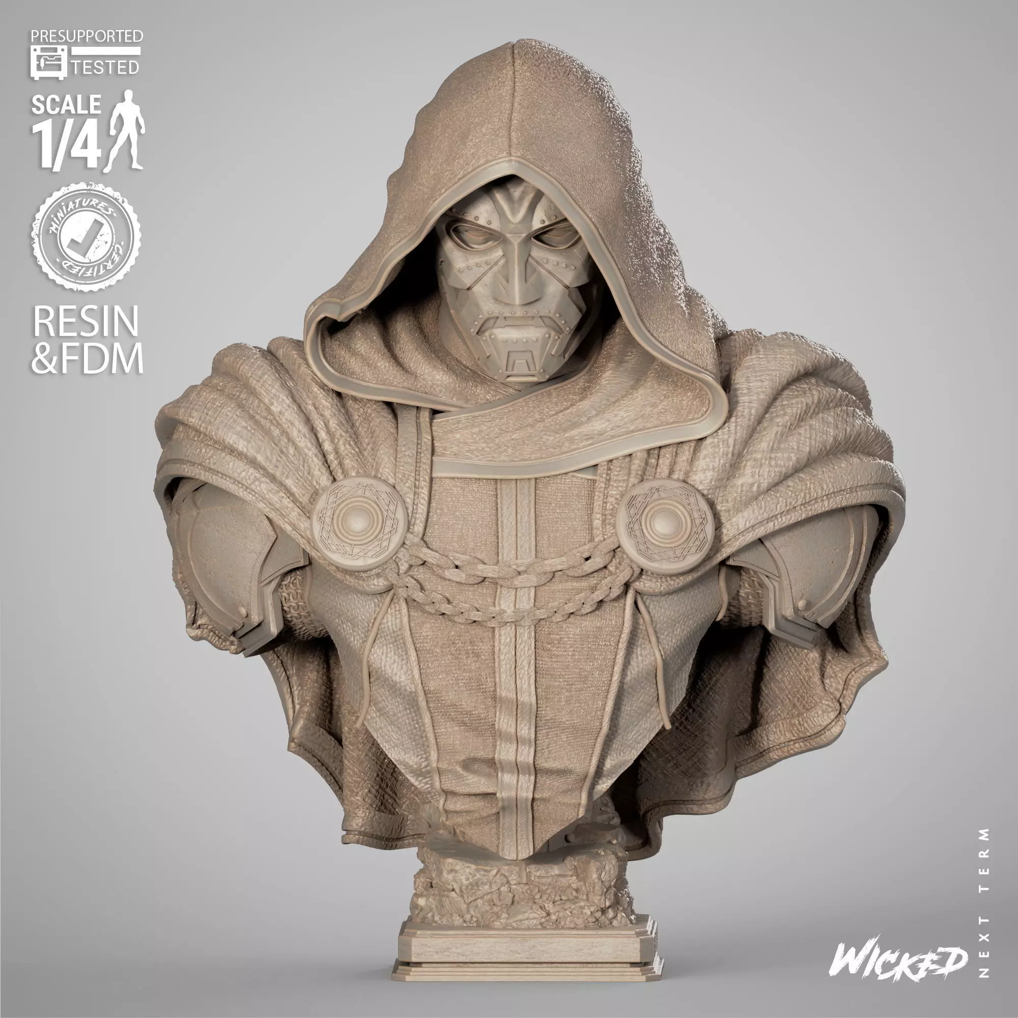 Wicked Marvel Dr Doom Portrait Bust  3D print model_0