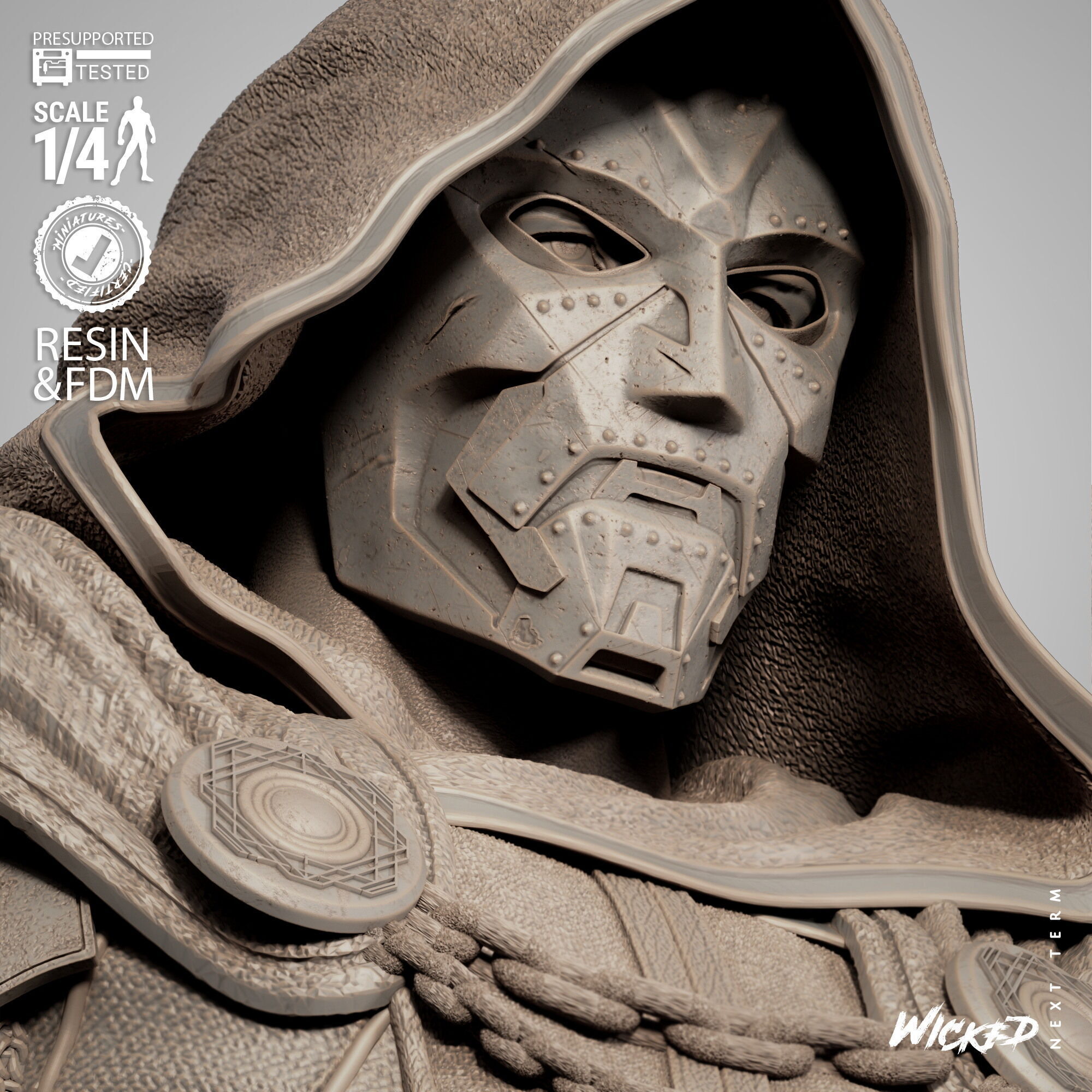 Wicked Marvel Dr Doom Portrait Bust  3D print model_21