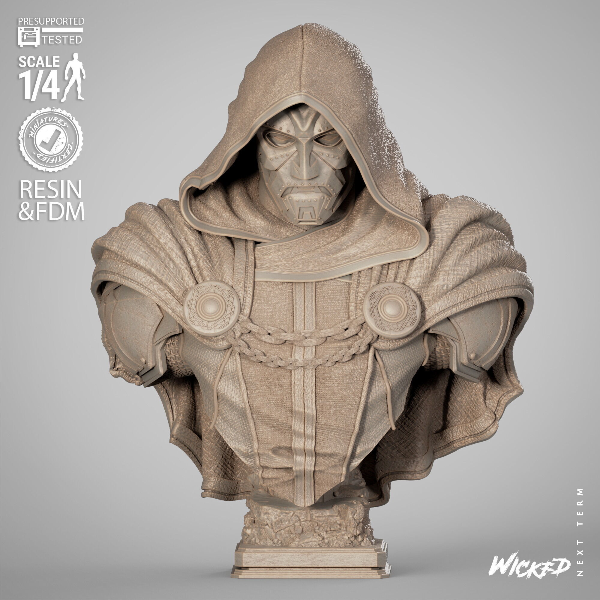 Wicked Marvel Dr Doom Portrait Bust  3D print model_6